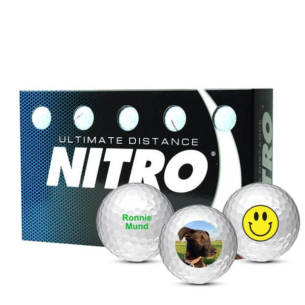 Custom Nitro Ultimate Distance Golf Balls 15 Ball Pack One Dozen